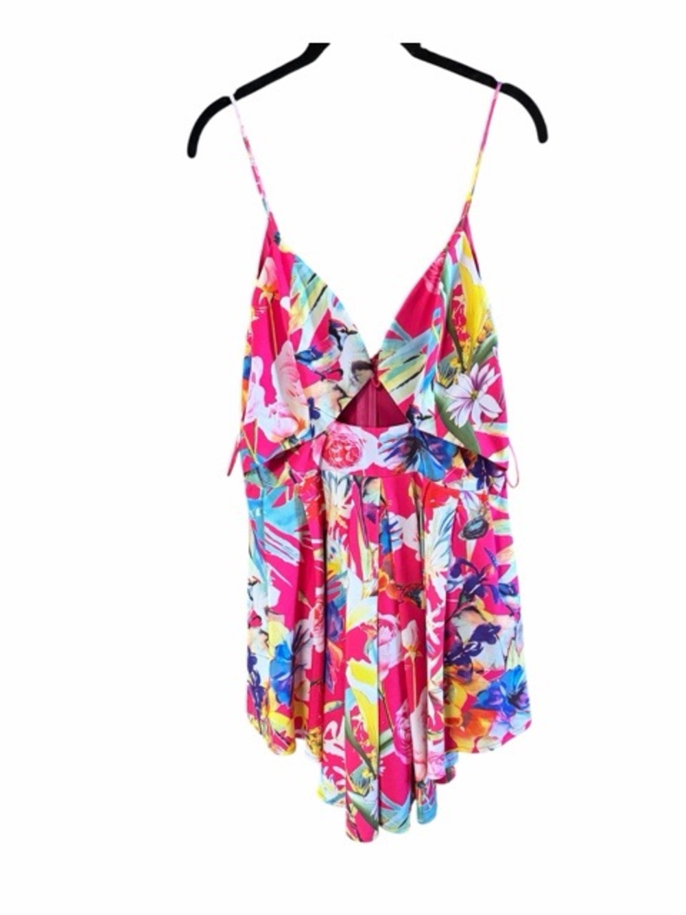 Luxxel Tropical Floral Cut Out Romper